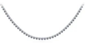 Timeless Three Prong Riviera Diamond Tennis Diamond Necklace with 6.17 ct.(finished) 2mm
