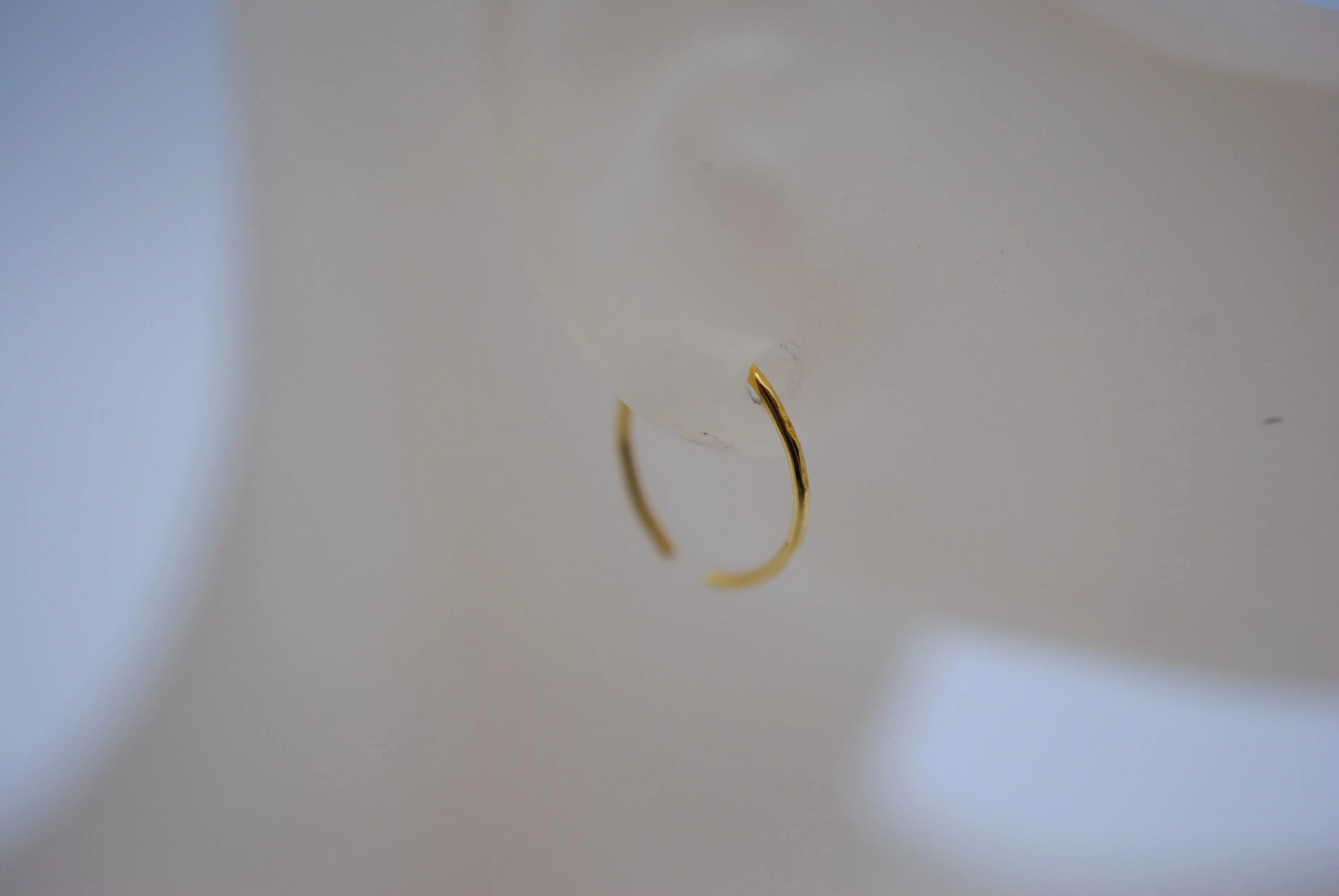 Tiny Yellow Gold Open Hoop Earrings