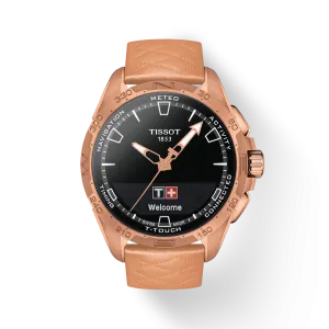 TISSOT T-TOUCH CONNECT SOLAR TITANIUM RG PVD ORANGE ON RG LEATHER