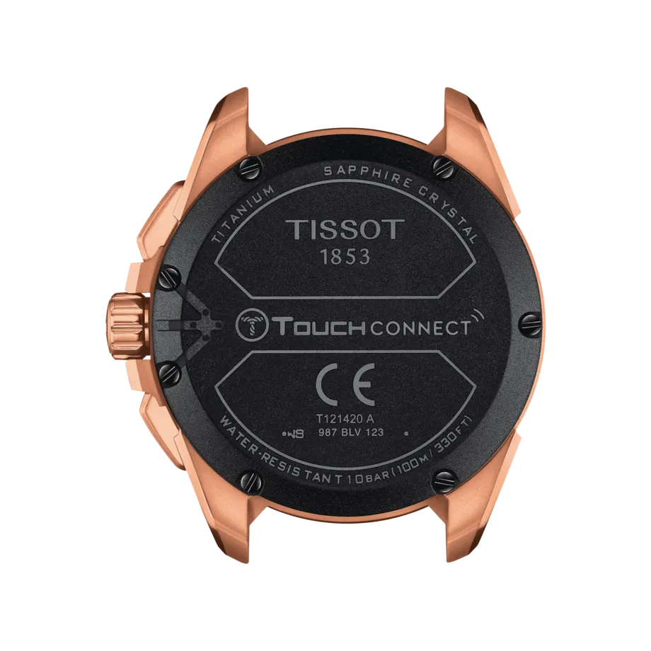 TISSOT T-TOUCH CONNECT SOLAR TITANIUM RG PVD ORANGE ON RG LEATHER