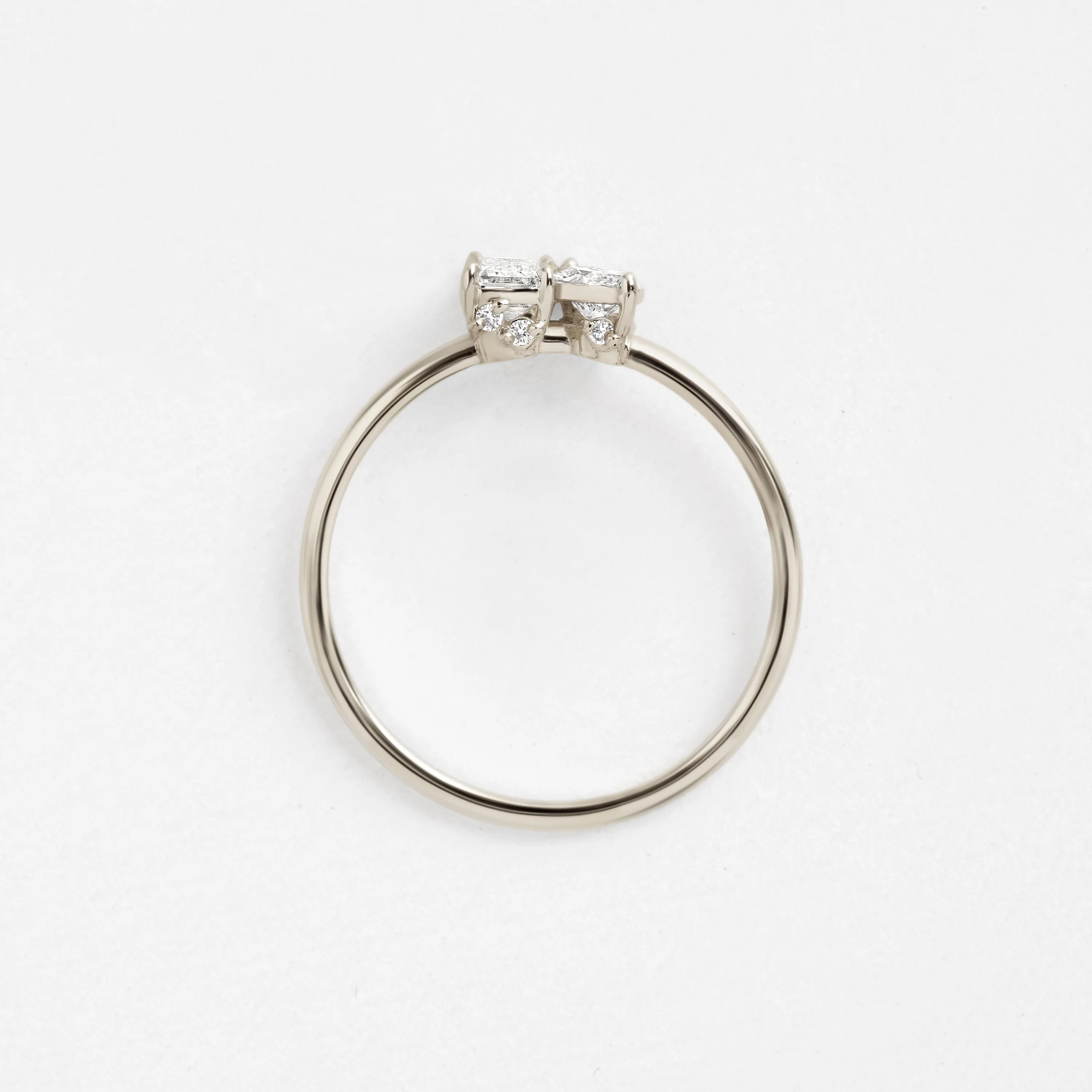 Toi et Moi et Le Reste Ring with Diamond Band, Sized to Order