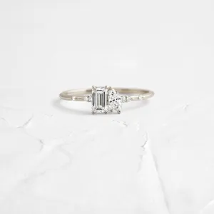 Toi et Moi et Le Reste Ring with Diamond Band, Sized to Order