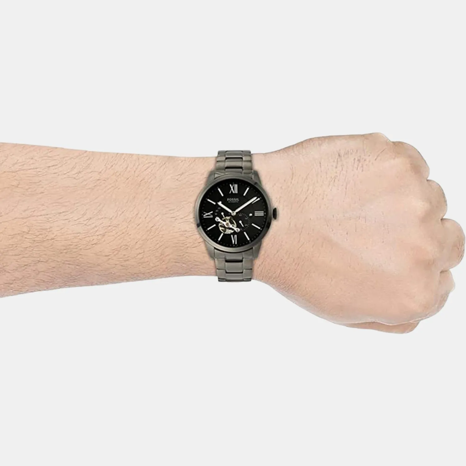 Townsman Men Automatic Black Dial Multi-Function Stainless Steel Watch ME3172