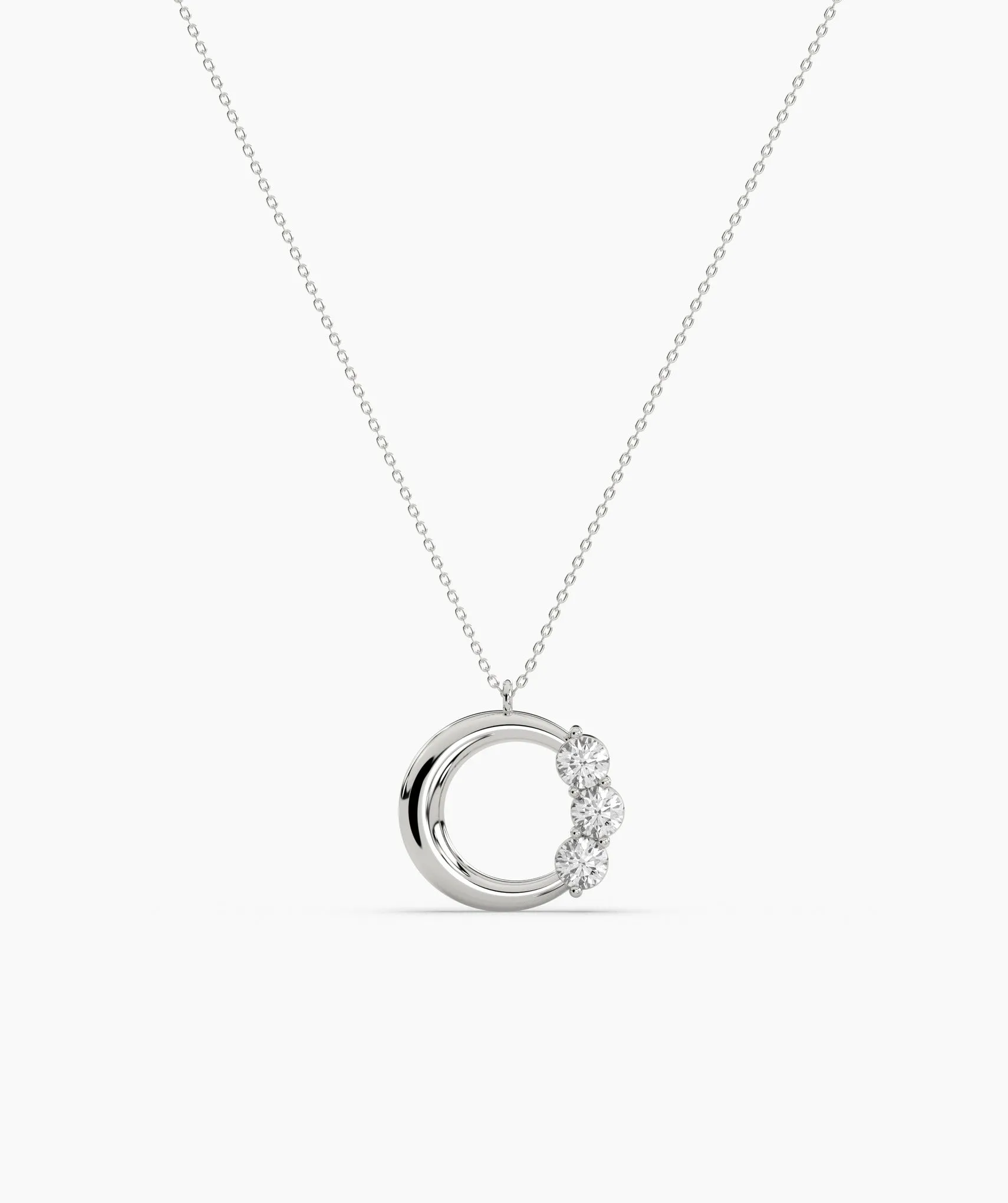 Trio Glow Radiant Orbit Diamond Necklace