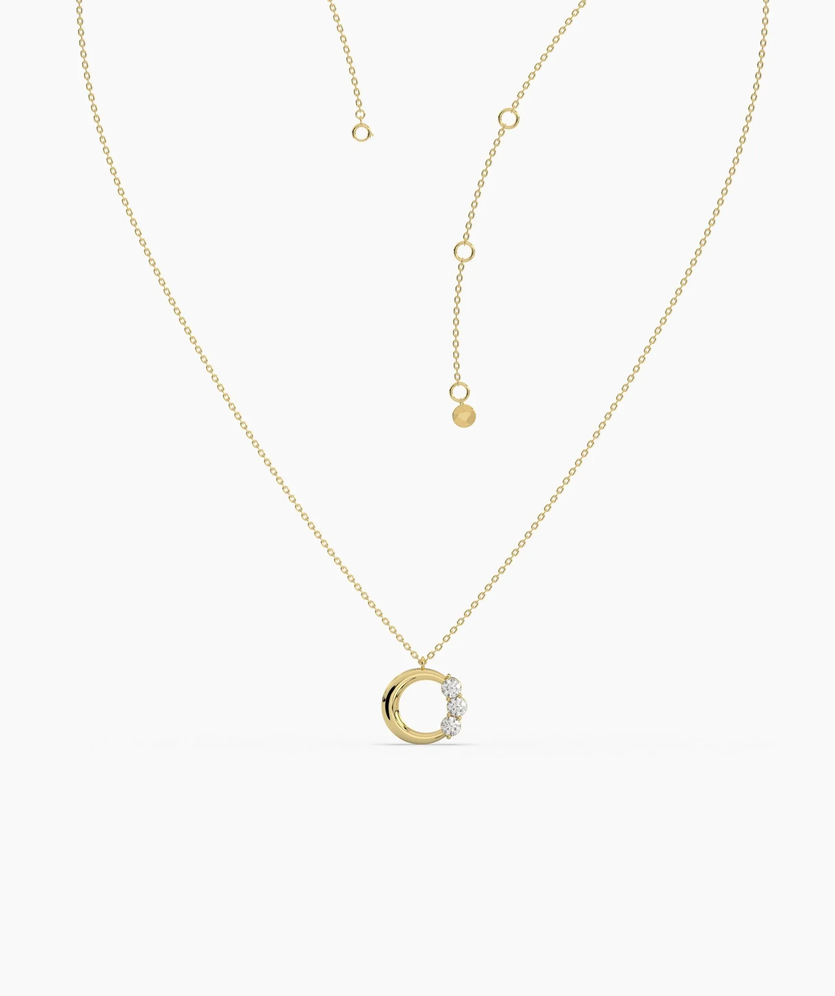 Trio Glow Radiant Orbit Diamond Necklace