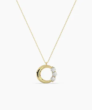 Trio Glow Radiant Orbit Diamond Necklace
