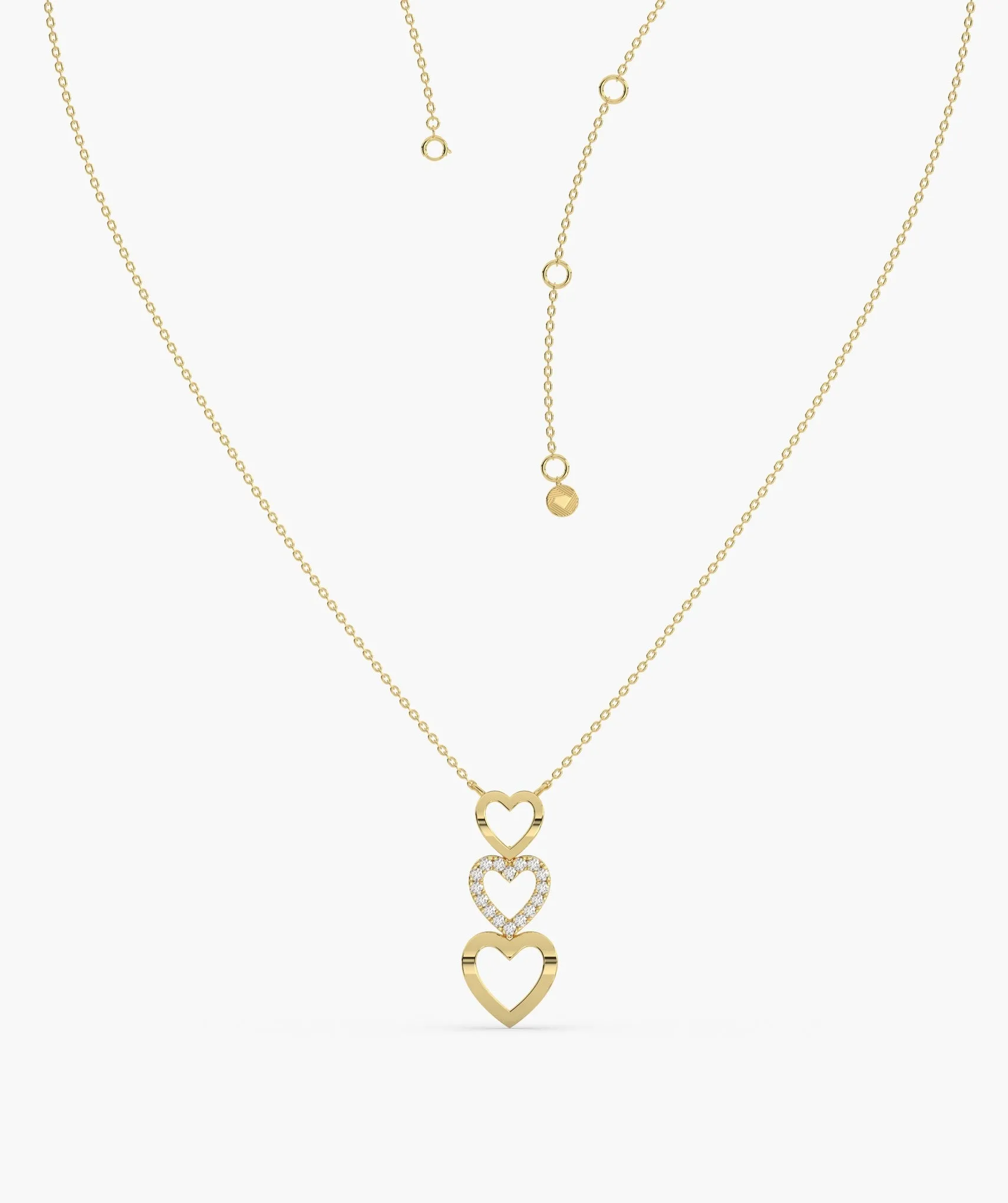 Triple Delight Heart Pendant