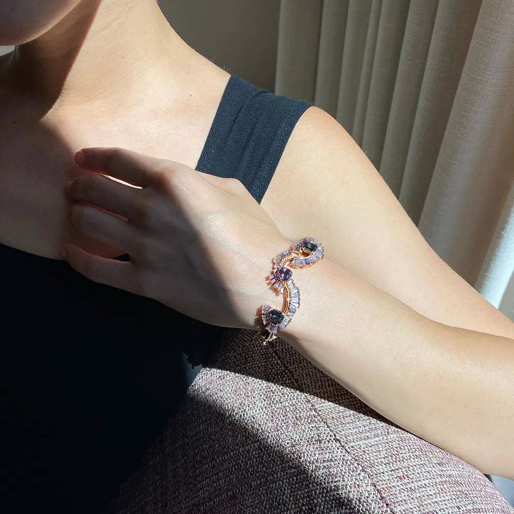 Triple Stone Fray Cuff - Spinel