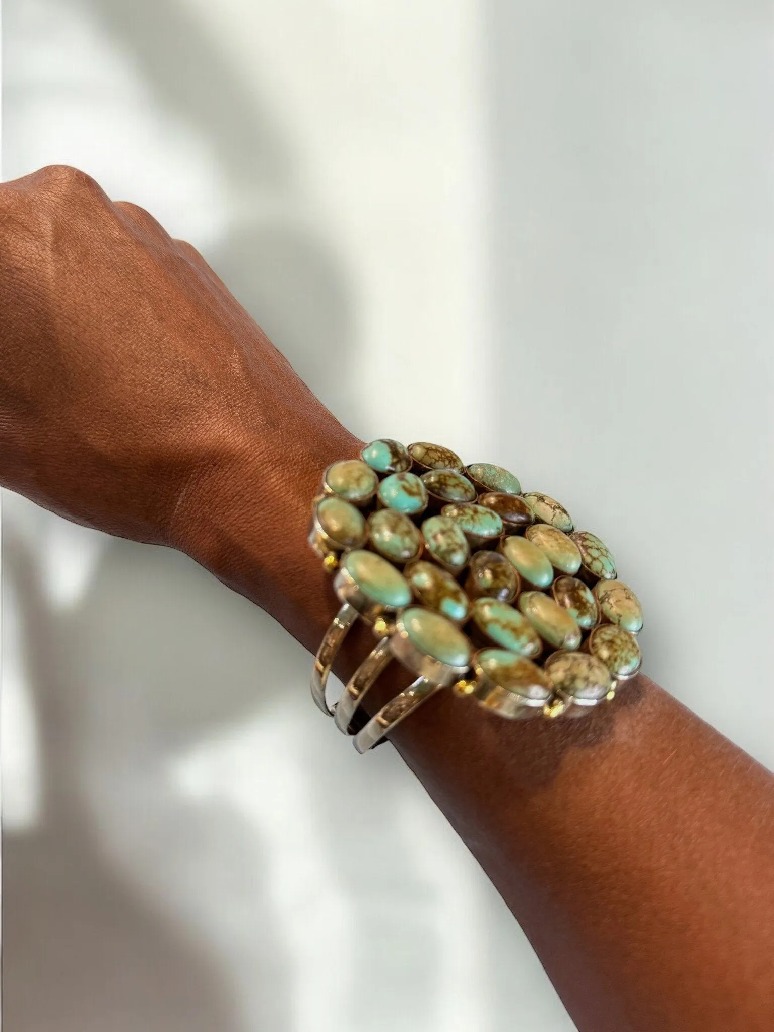 Turquoise Grid Cuff