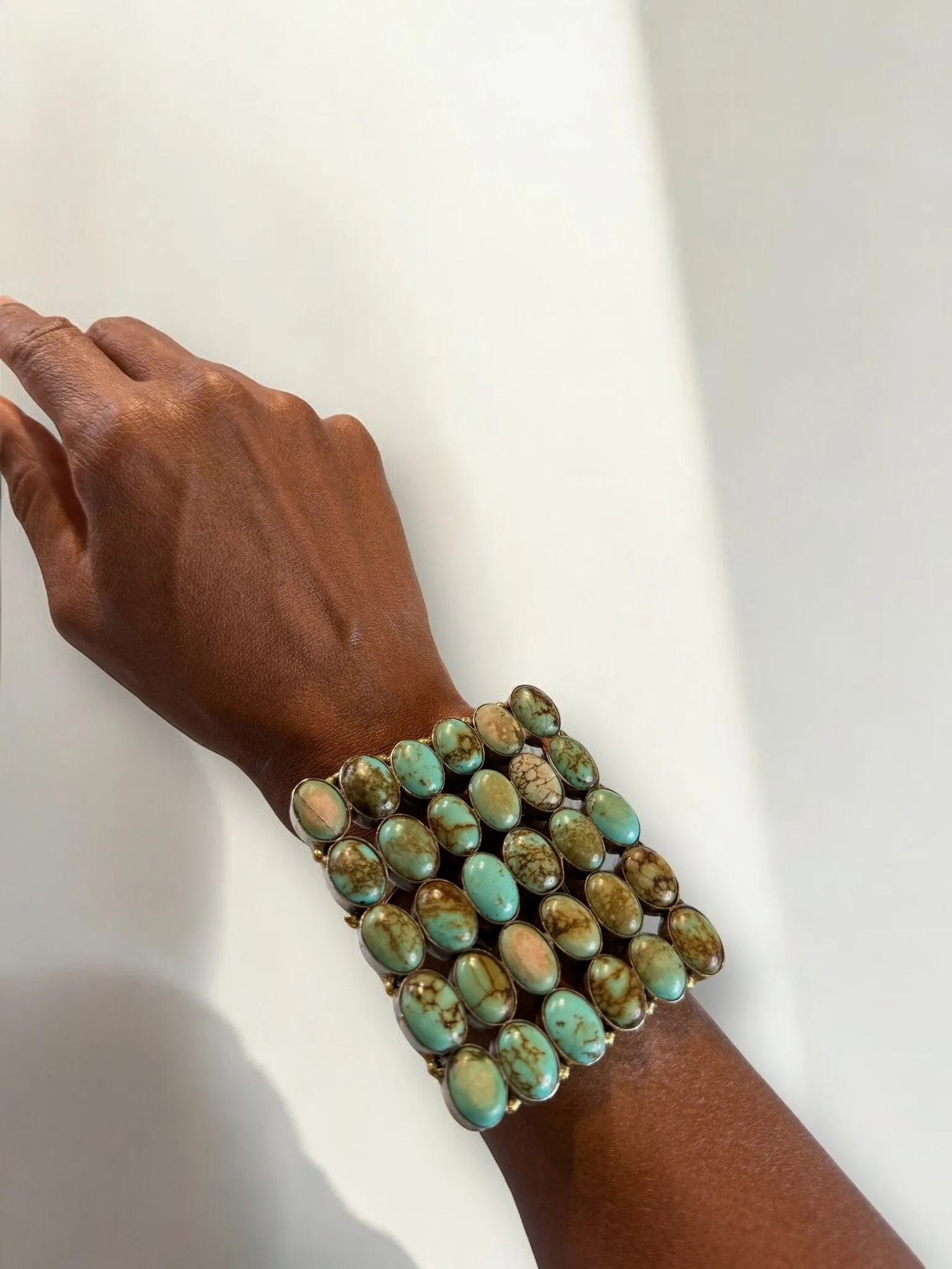 Turquoise Grid Cuff