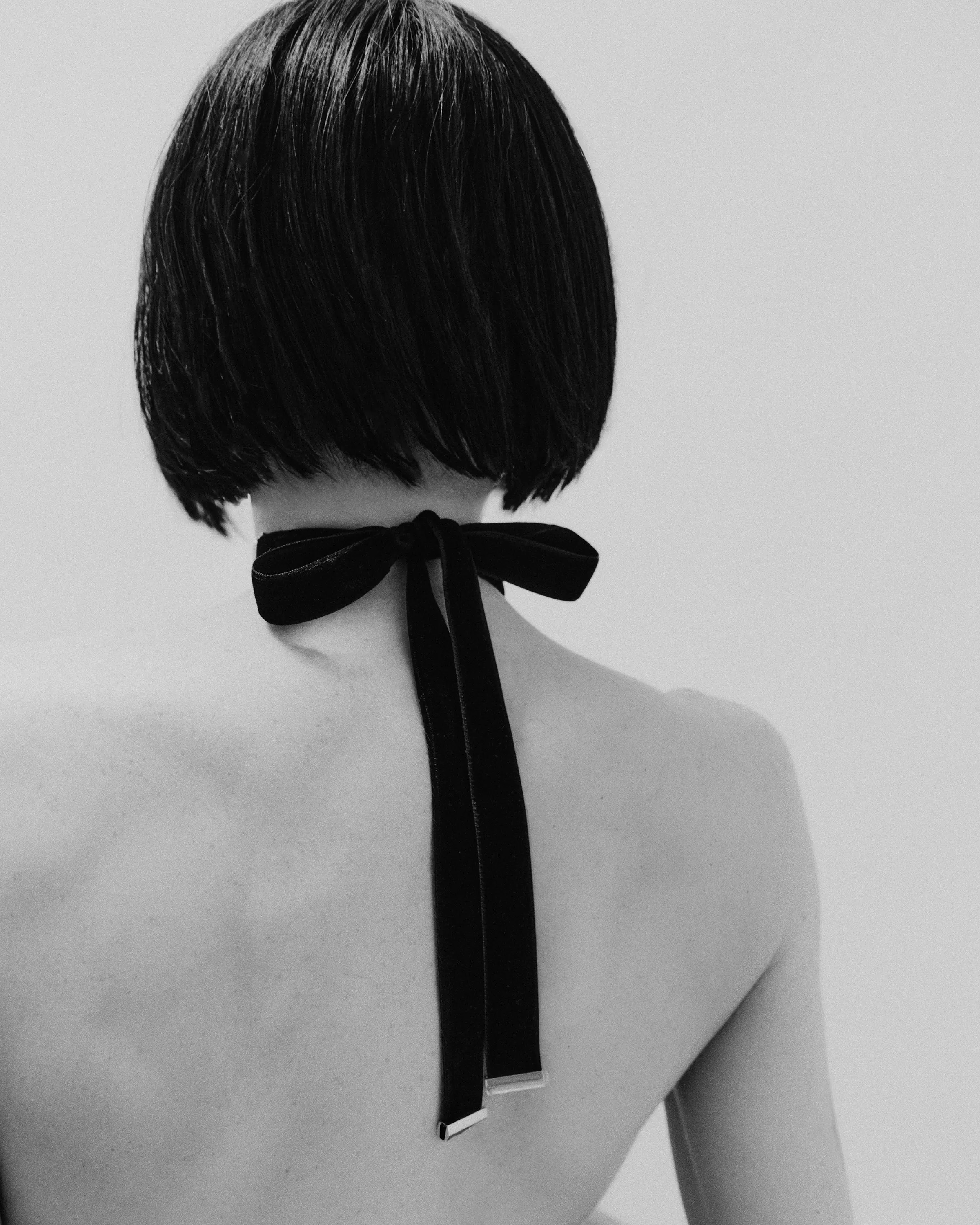 TWILL BAGUETTE COLLAR | PLATINUM VELVET