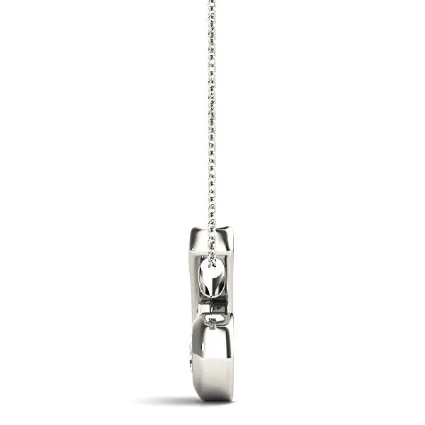 Twisted Bezel Set Round Diamond Solitaire Necklace Pendant