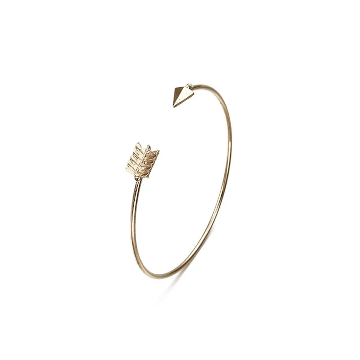 Two-Piece 18K Gold-Plated Arrow Cuff Bracelet Set