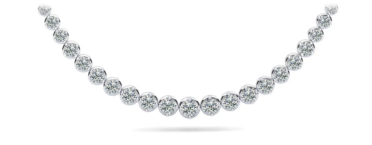 Uniquely Elegant Tennis Diamond Necklace with 11.01 ct.(finished)