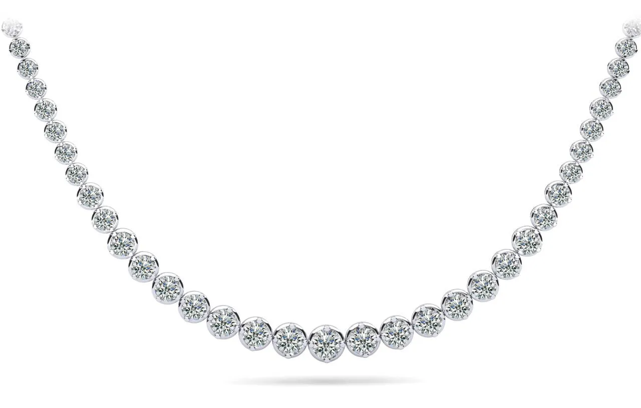 Uniquely Elegant Tennis Diamond Necklace with 11.01 ct.(finished)