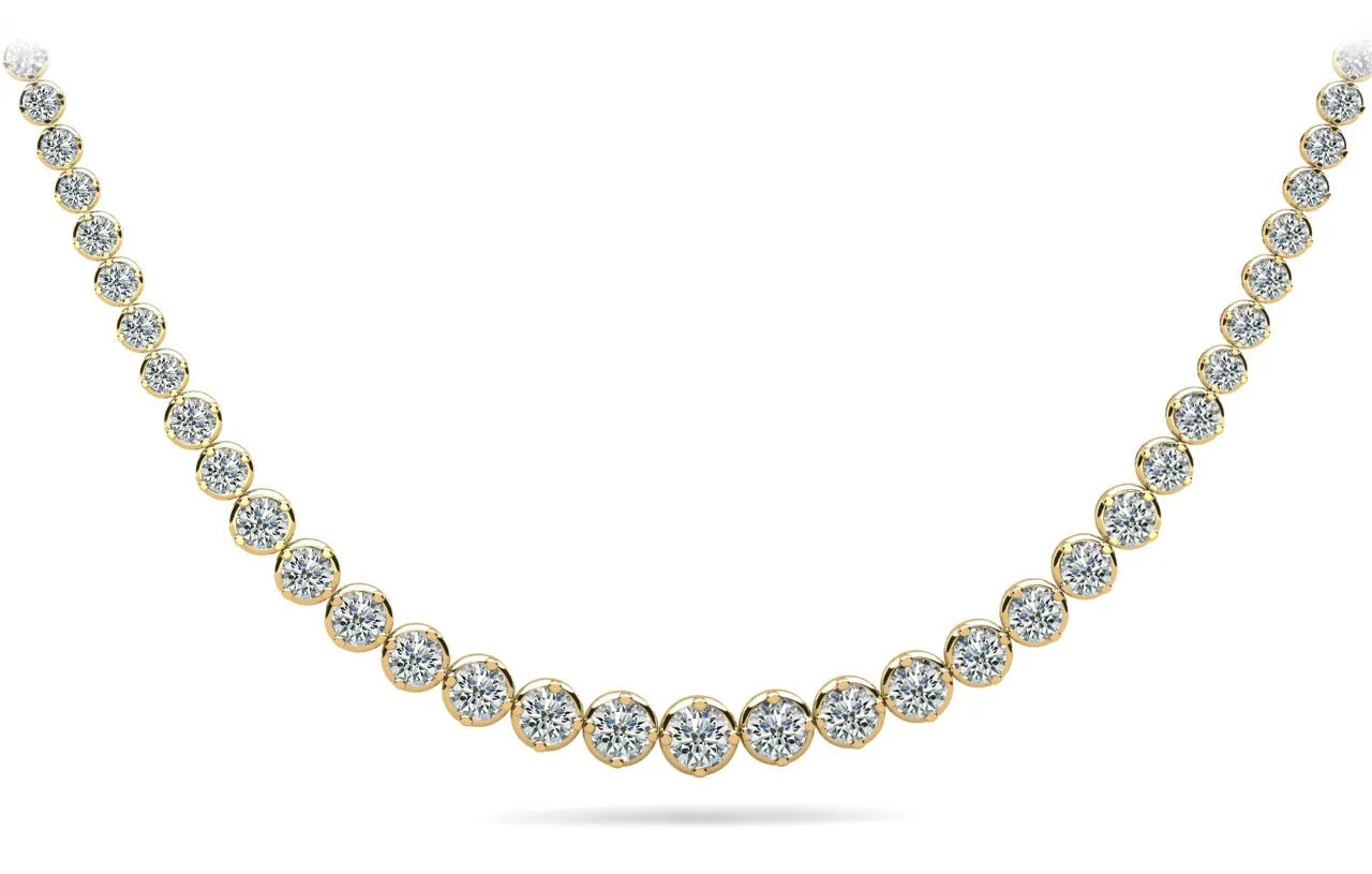 Uniquely Elegant Tennis Diamond Necklace with 11.01 ct.(finished)