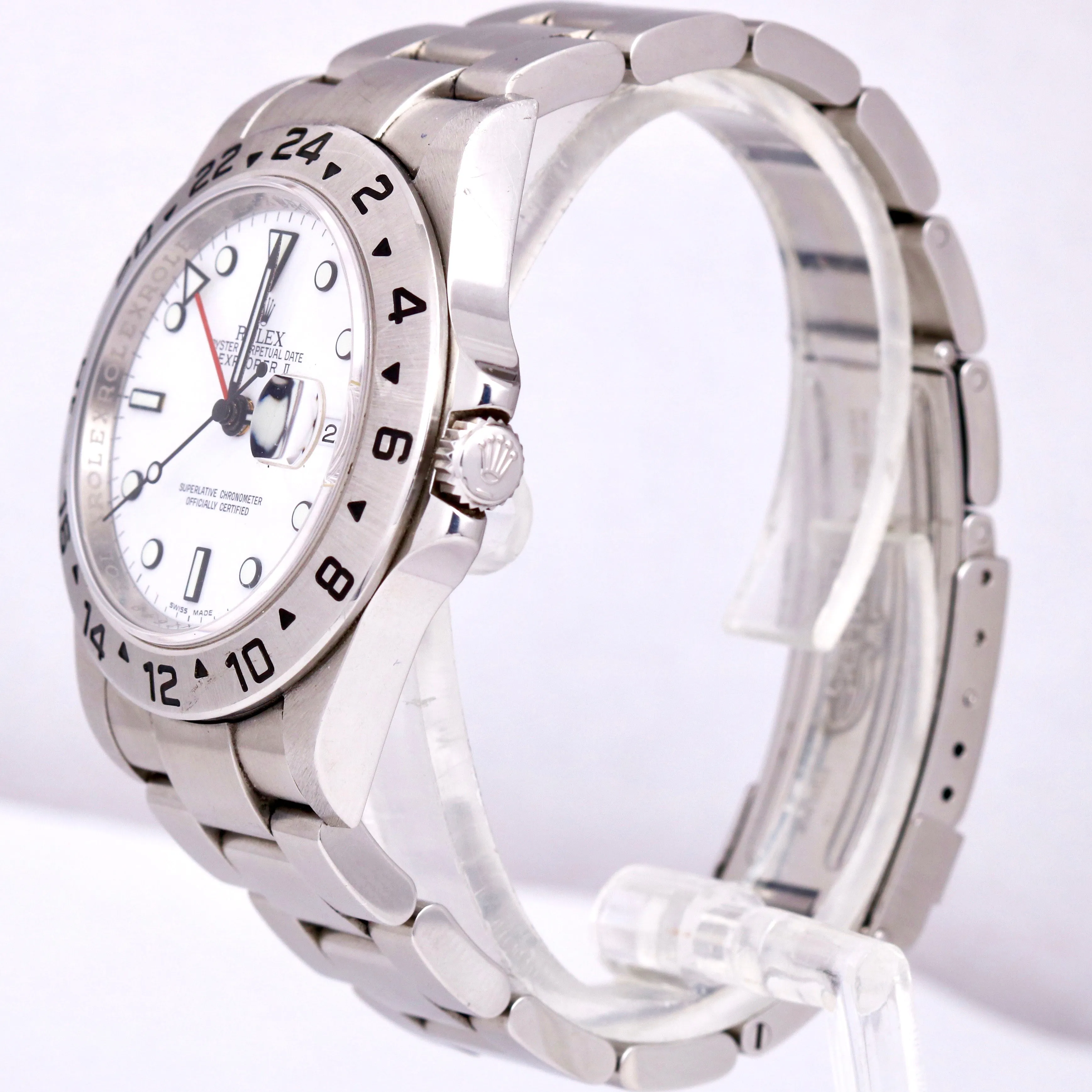 UNPOLISHED 2012 Rolex Explorer II 3186 MOVEMENT White Steel 16570 40mm Watch B P