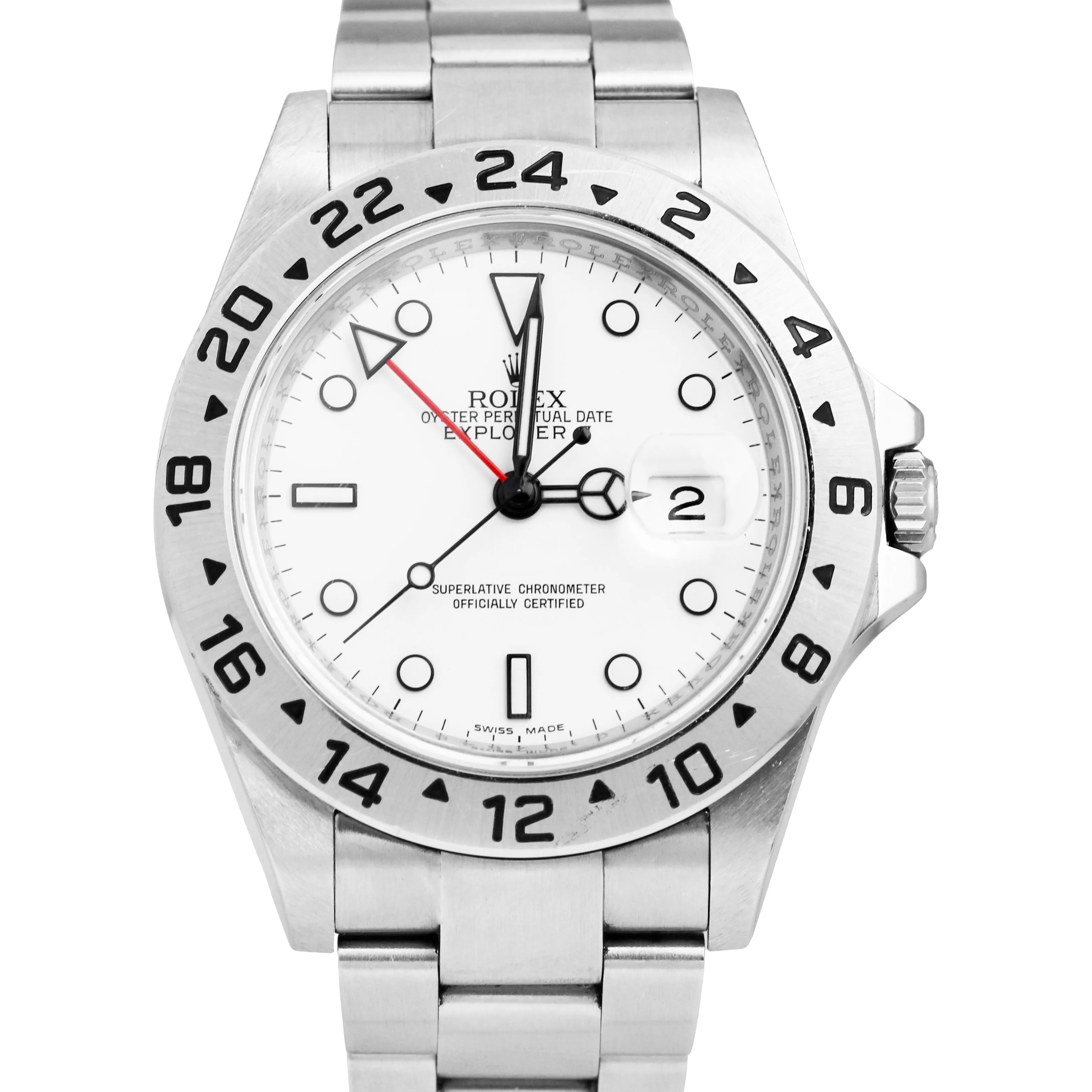 UNPOLISHED 2012 Rolex Explorer II 3186 MOVEMENT White Steel 16570 40mm Watch B P