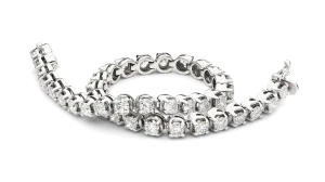 Vega 18ct White Gold Claw Set Diamond Bracelet