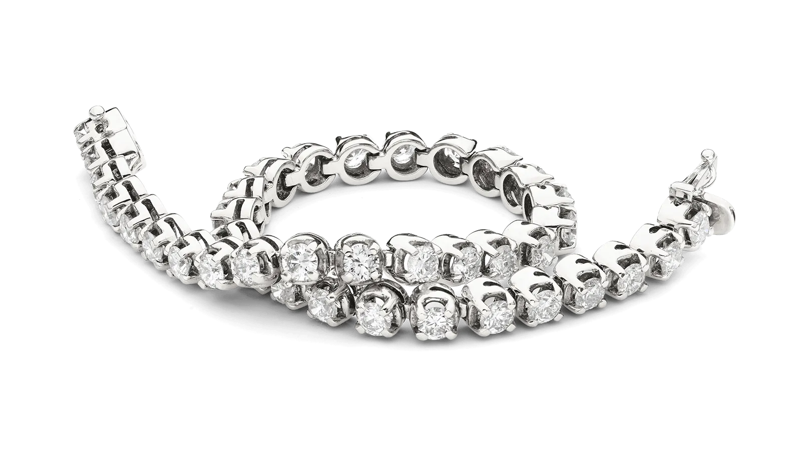 Vega 18ct White Gold Claw Set Diamond Bracelet