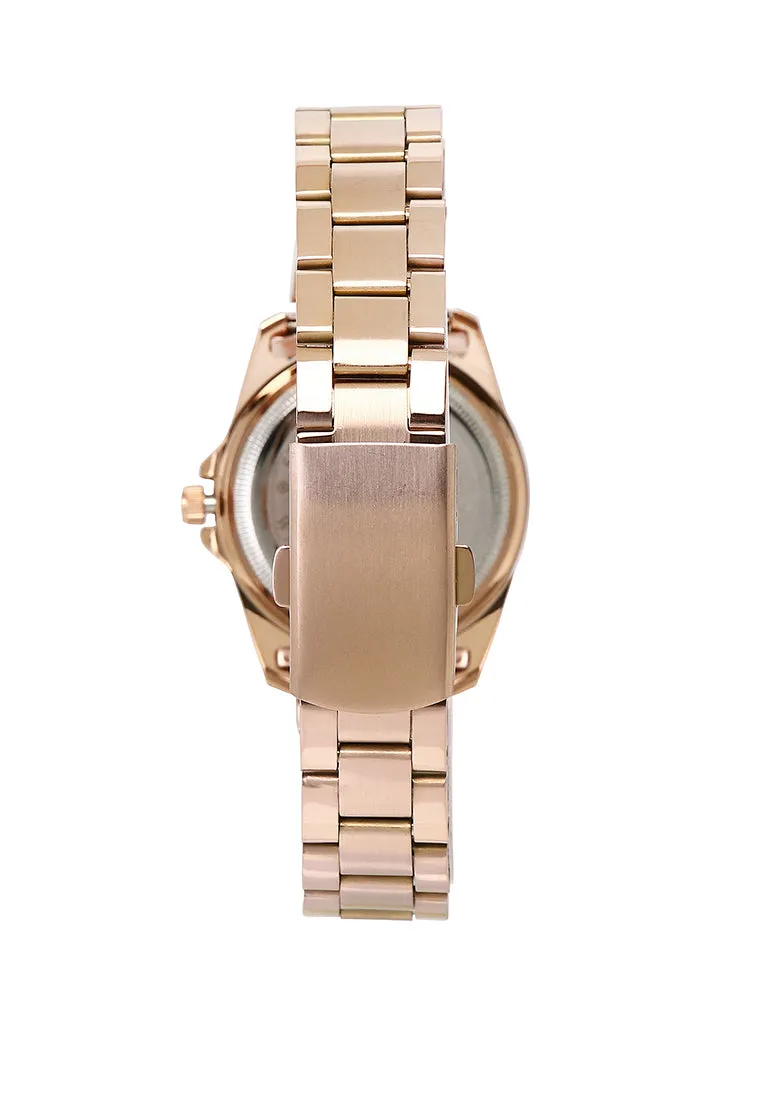Victoria Rose Gold Stainless Steel Strap Watch (Beige)