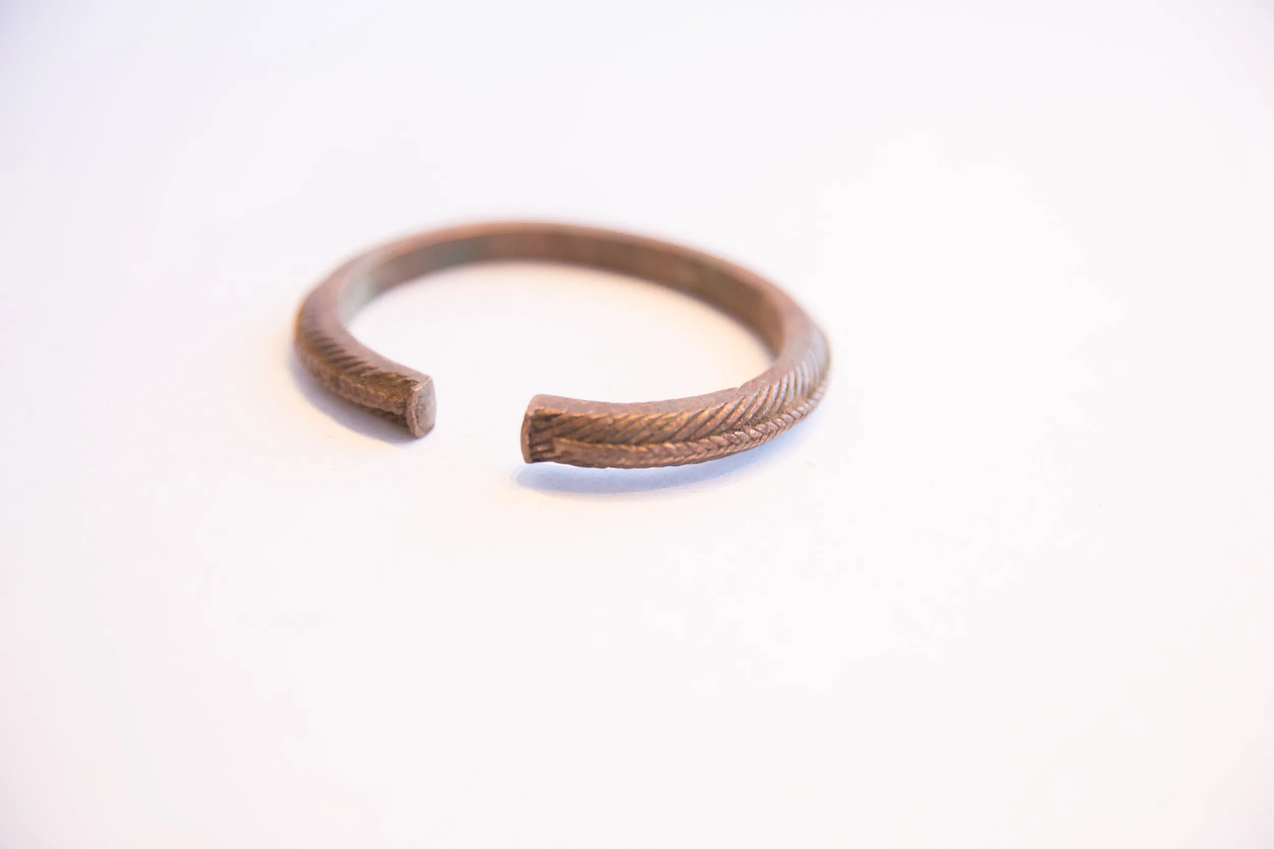 Vintage African Ridged Cuff Bracelet