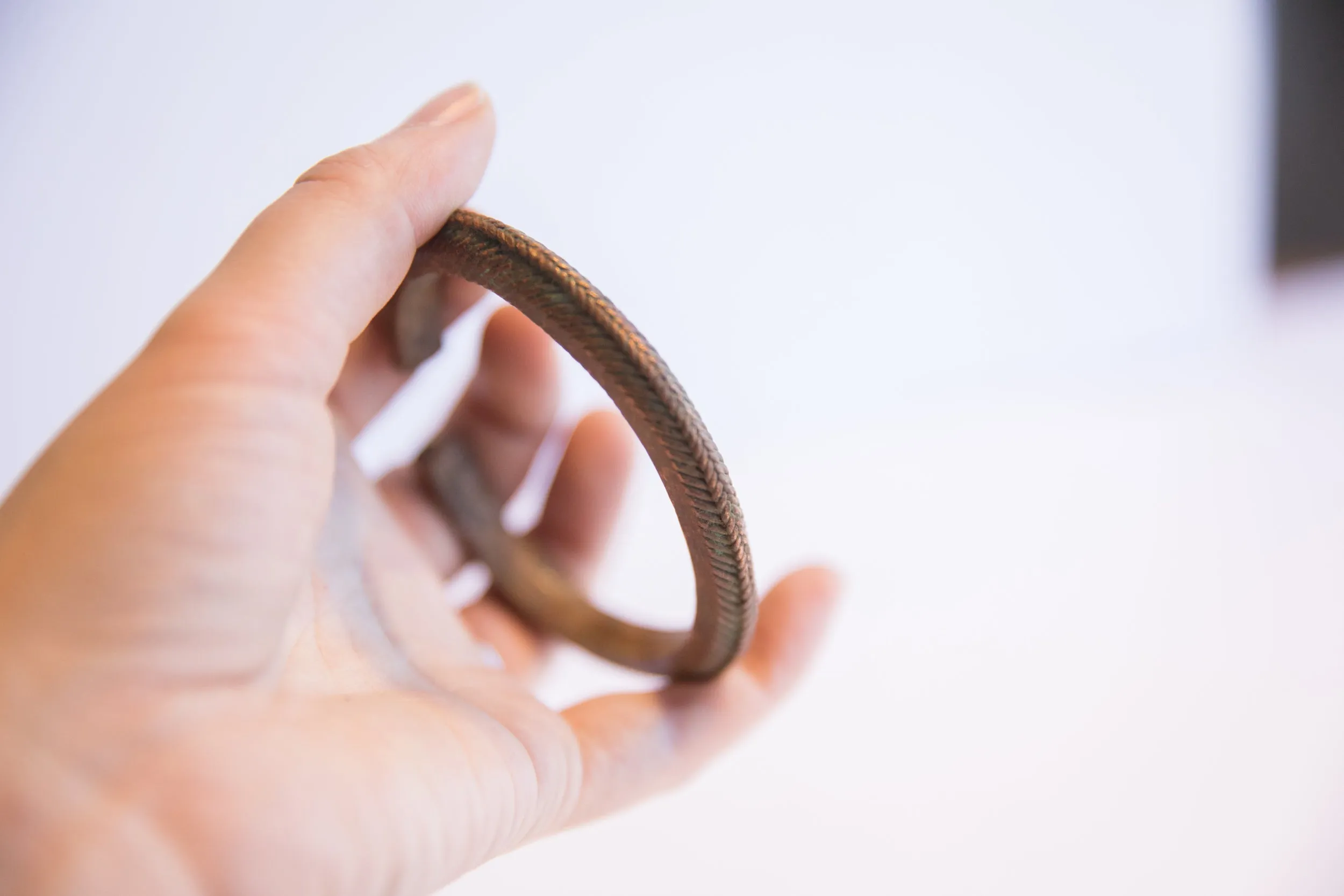 Vintage African Ridged Cuff Bracelet