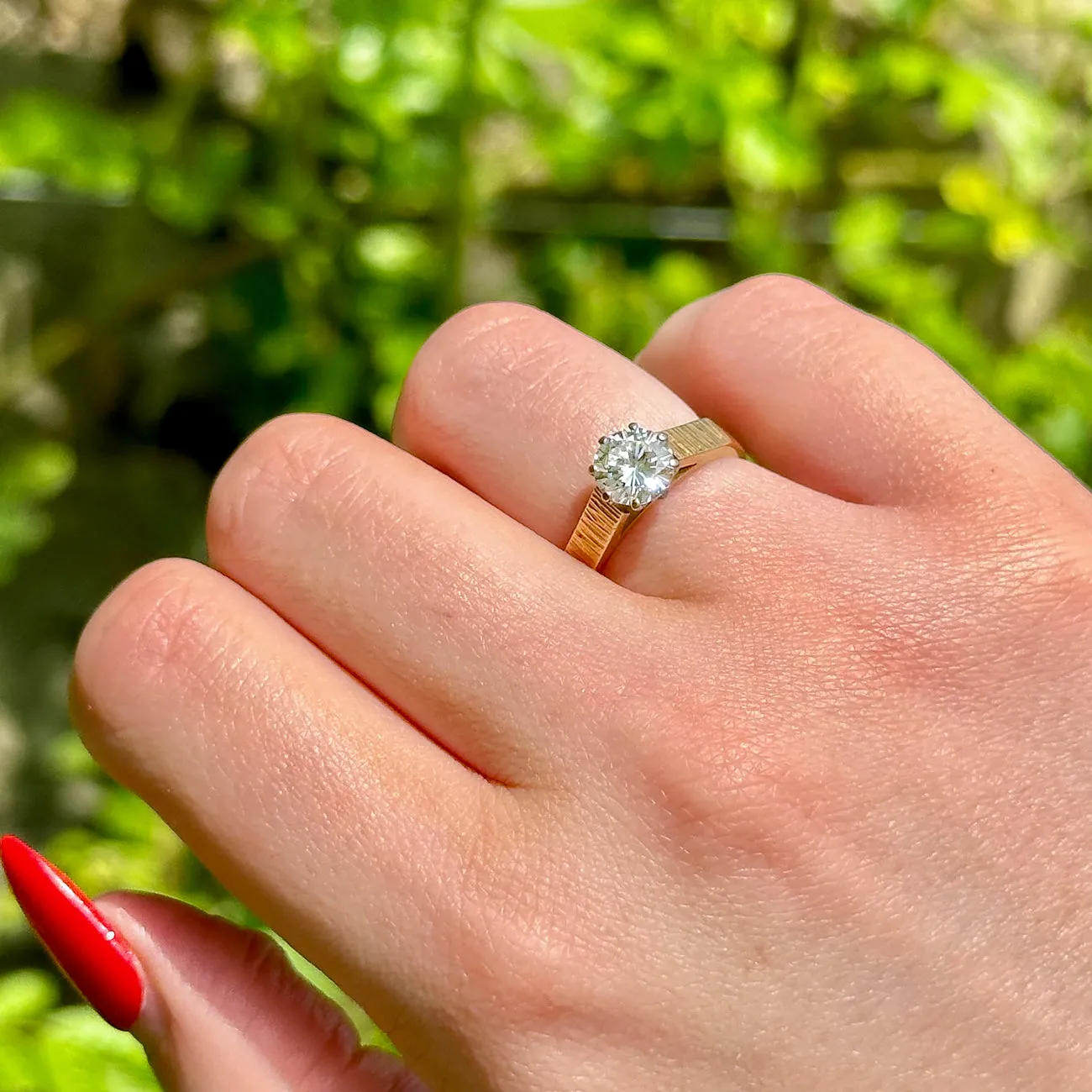 Vintage Diamond Solitaire Ring 1.3ct Solitaire