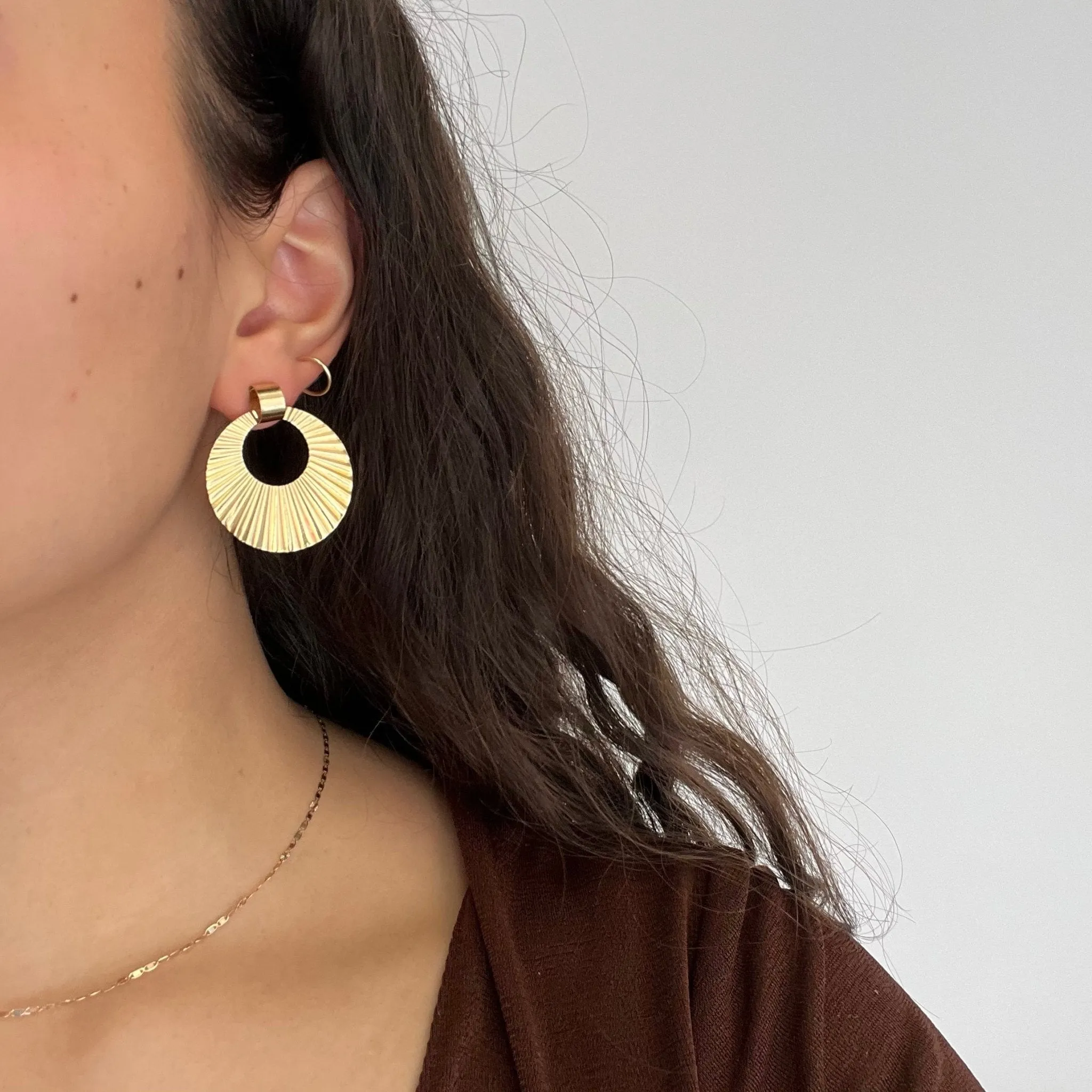 Vintage Fan Motif Earrings