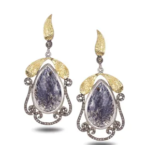Vitality Sterling Silver Pear Shaped Blue Stone Drop Earring