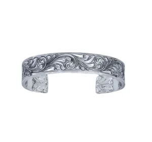 Vogt Silversmiths The Ladies Cuff Engraved Sterling Bracelet