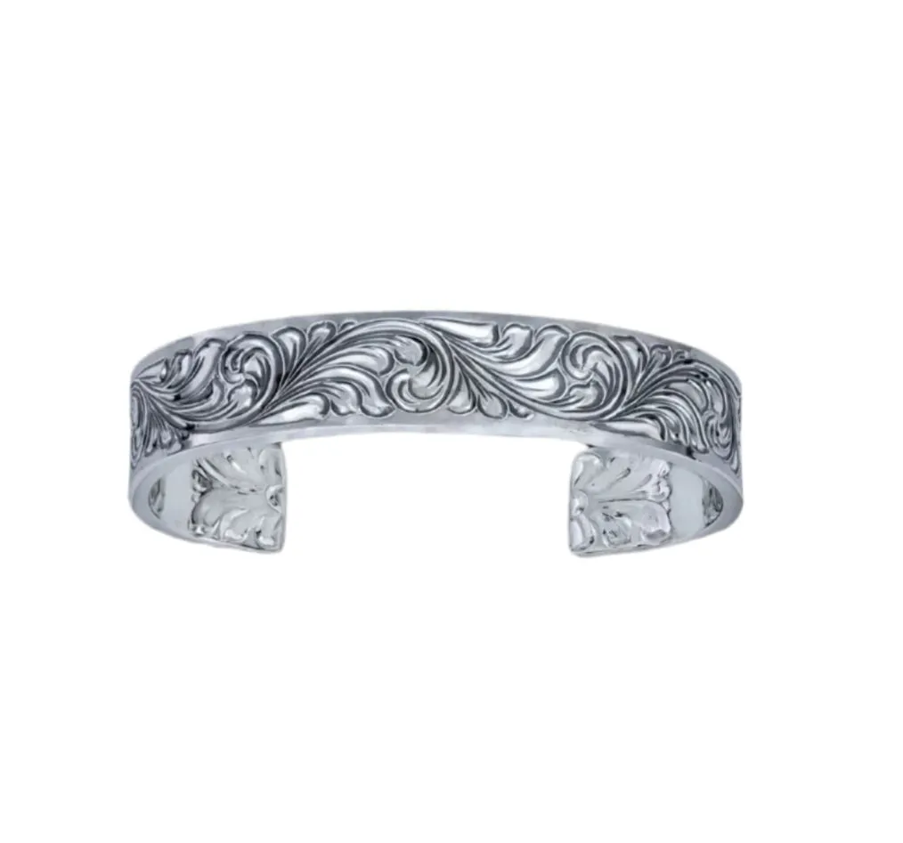 Vogt Silversmiths The Ladies Cuff Engraved Sterling Bracelet