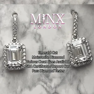 VVS1 Moissanite Diamond Earrings | Moissanite Diamond Earrings | Womens Emerald Earrings | Earrings | Moissanite Earrings | Emerald Earrings