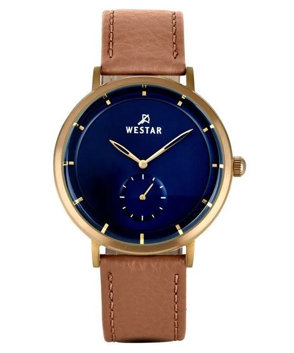 Westar Profile Leather Strap Blue Dial Quartz 50246BZZ184  Mens Watch