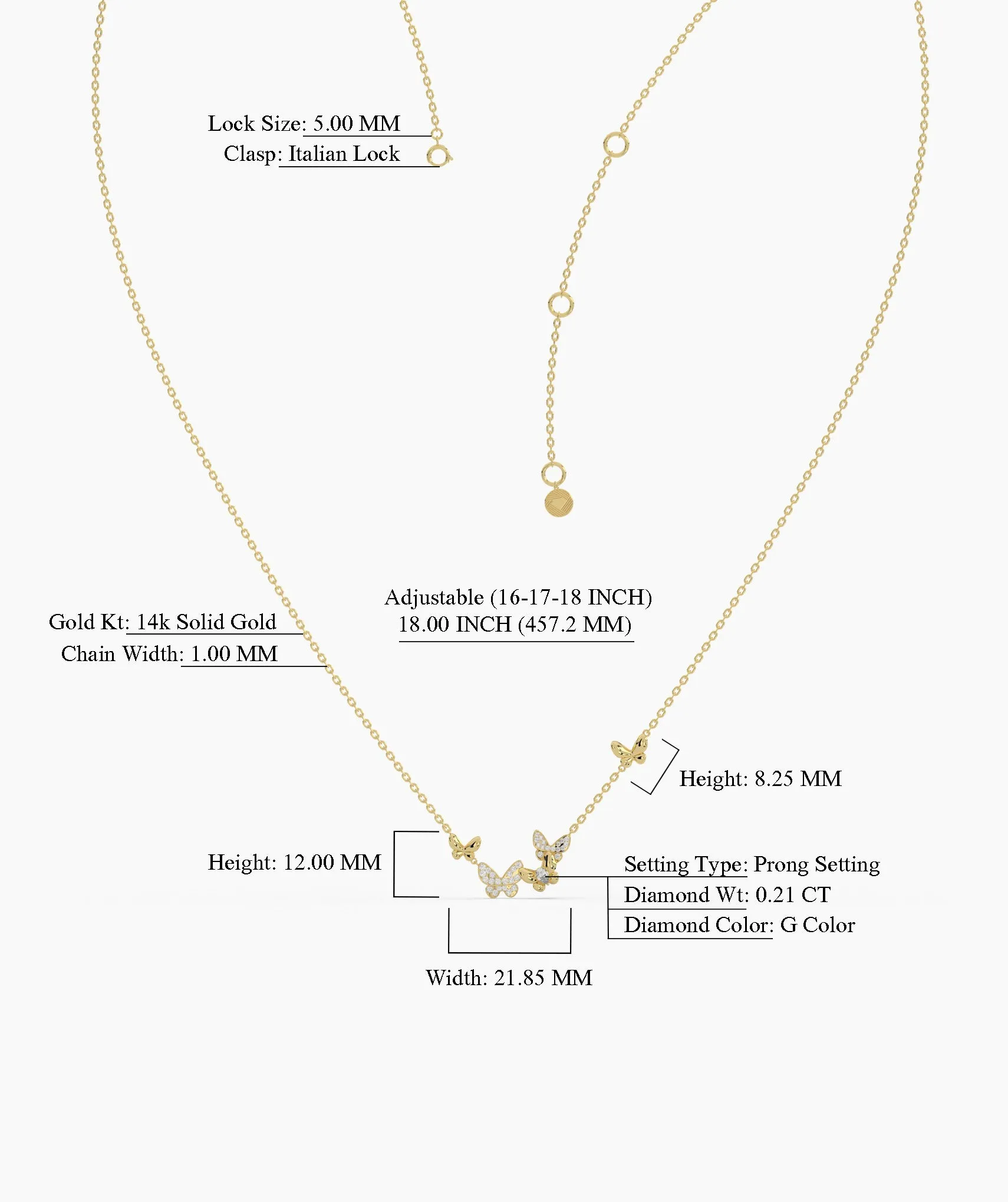 Whimsical Butterfly Cluster Necklace