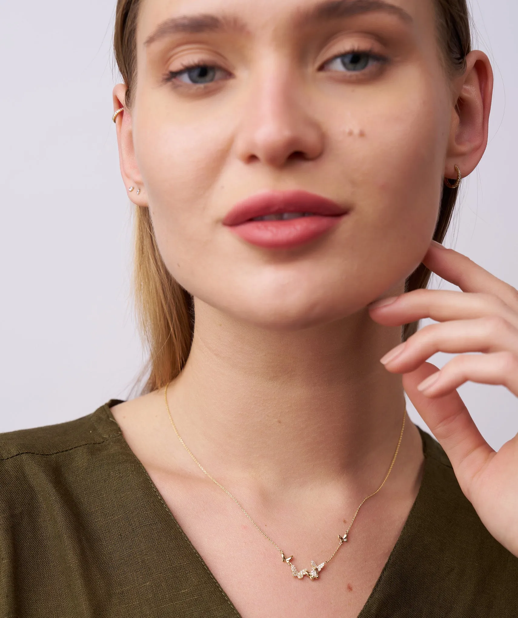Whimsical Butterfly Cluster Necklace