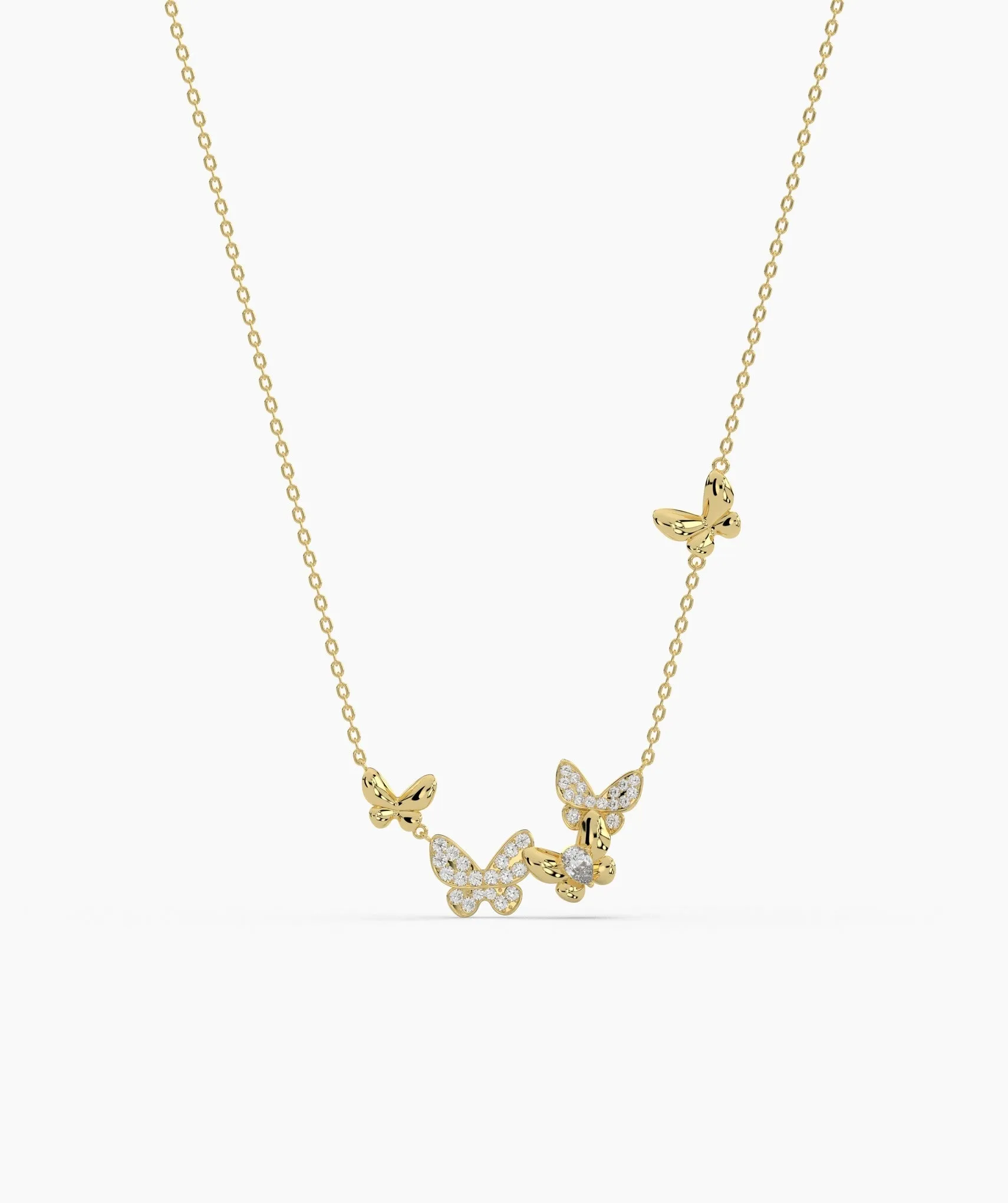 Whimsical Butterfly Cluster Necklace