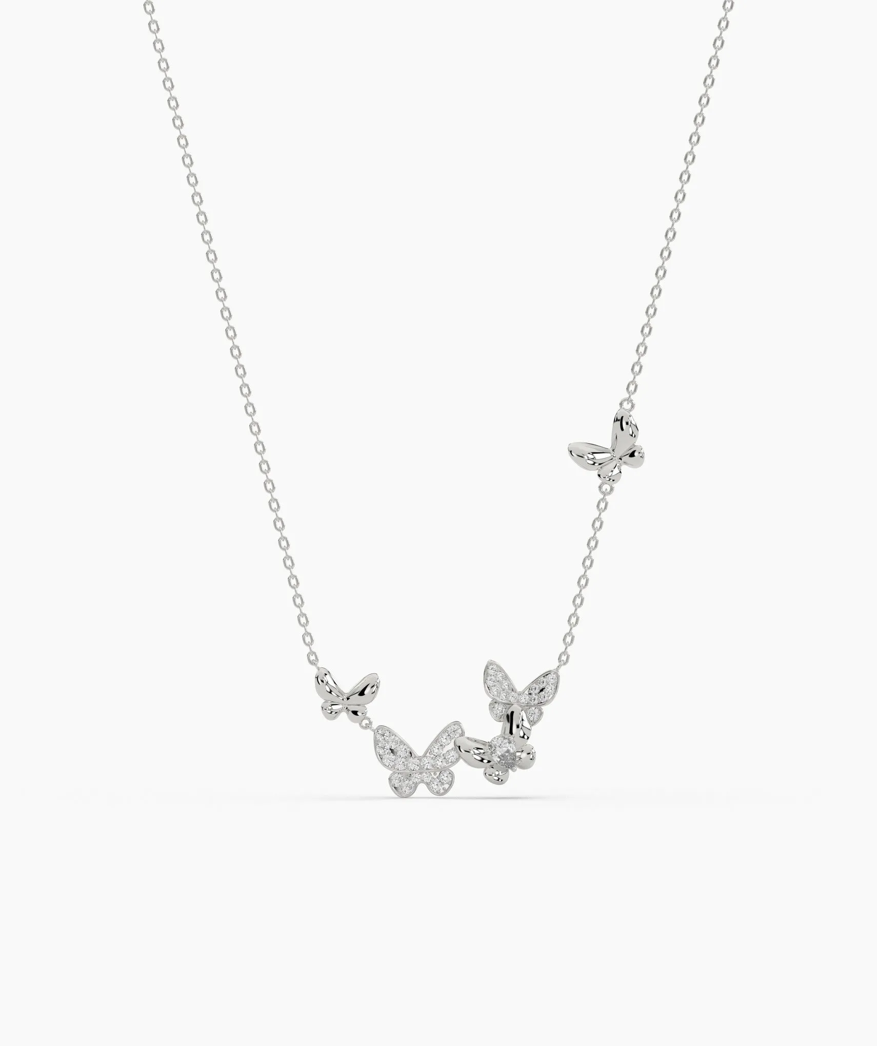 Whimsical Butterfly Cluster Necklace
