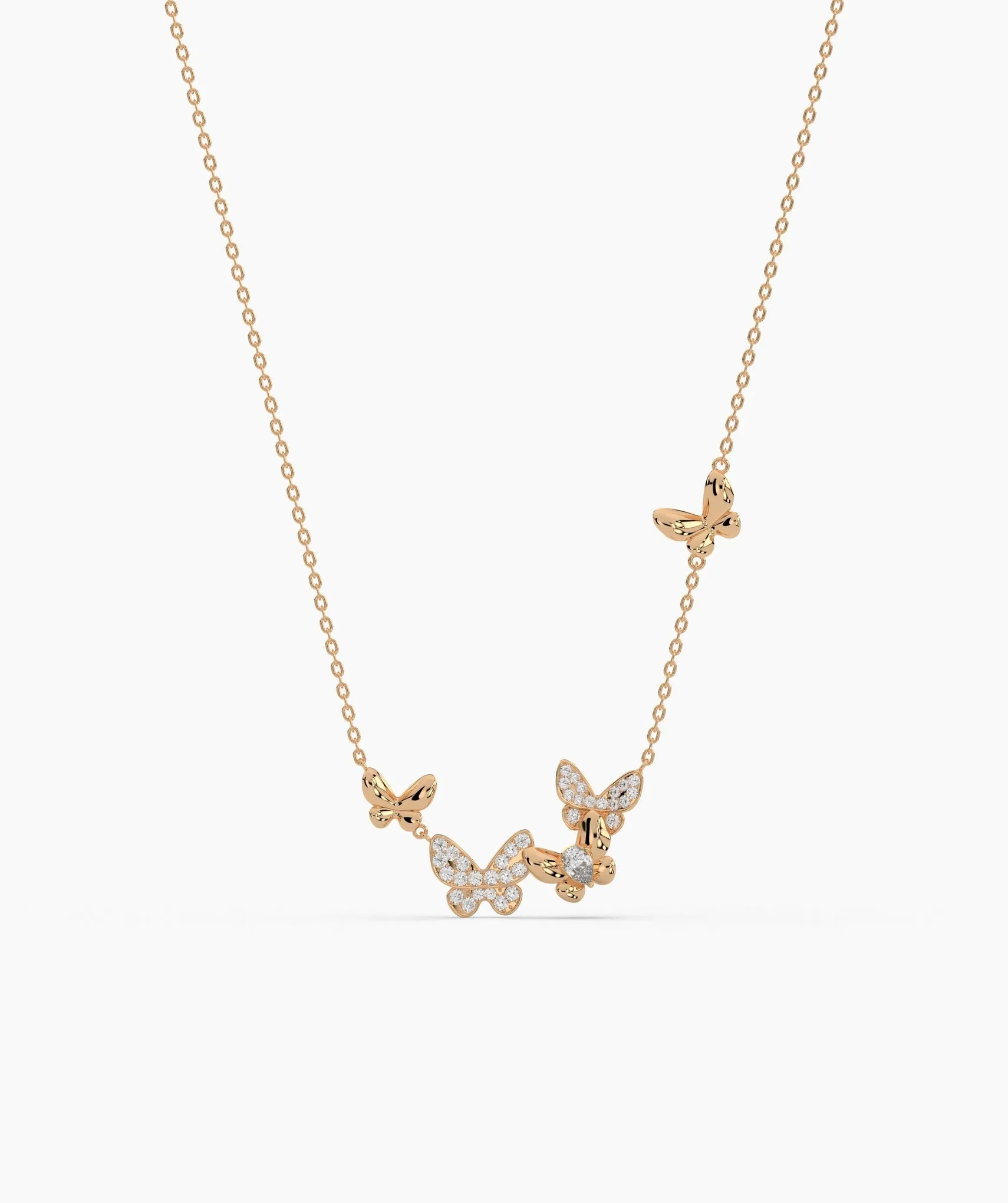 Whimsical Butterfly Cluster Necklace