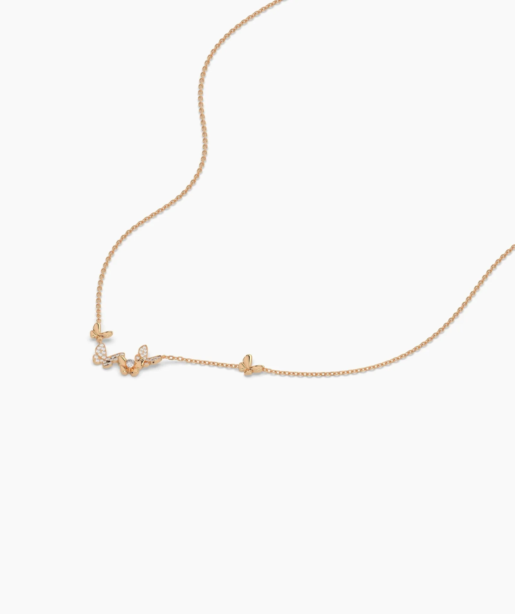 Whimsical Butterfly Cluster Necklace