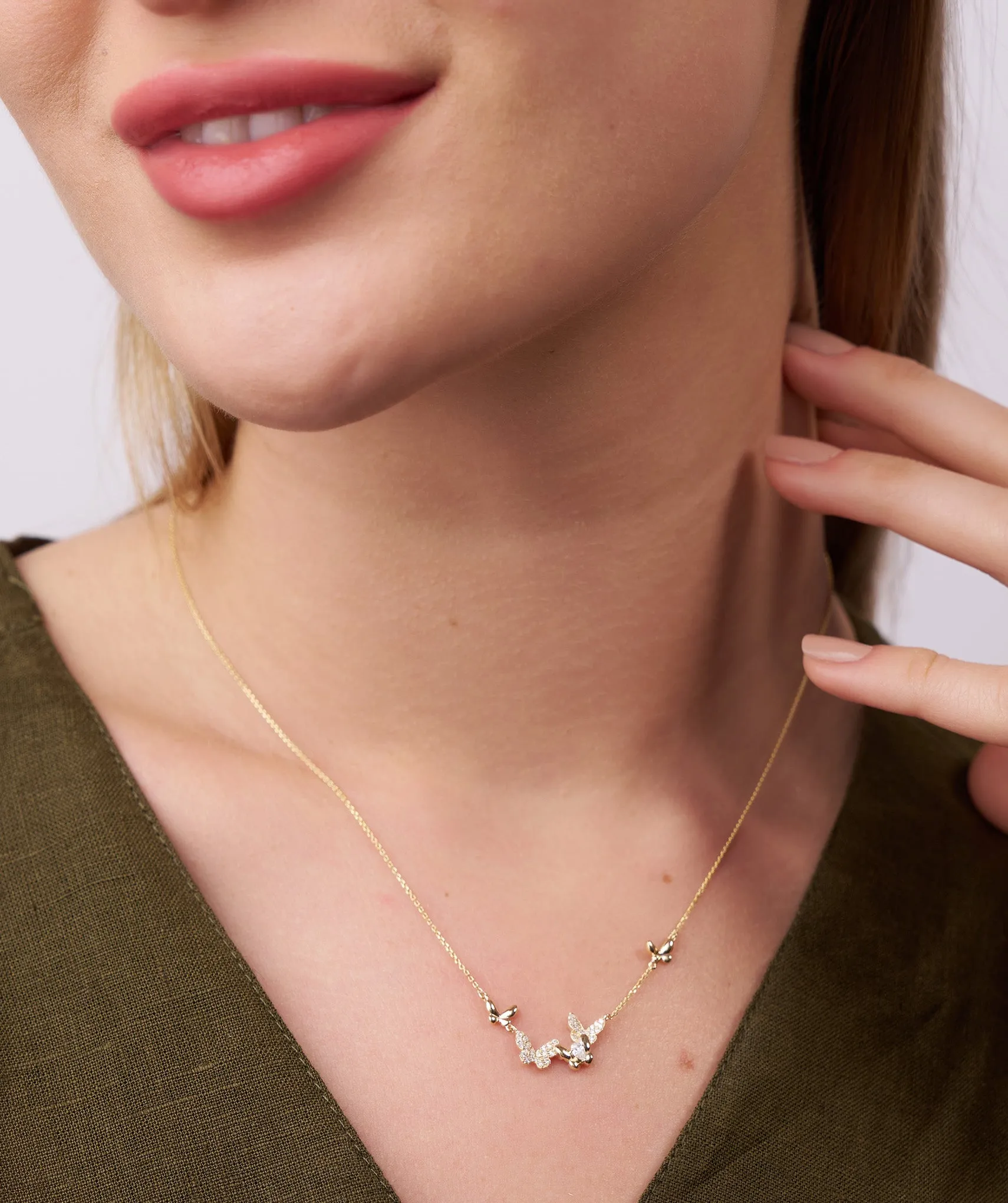 Whimsical Butterfly Cluster Necklace