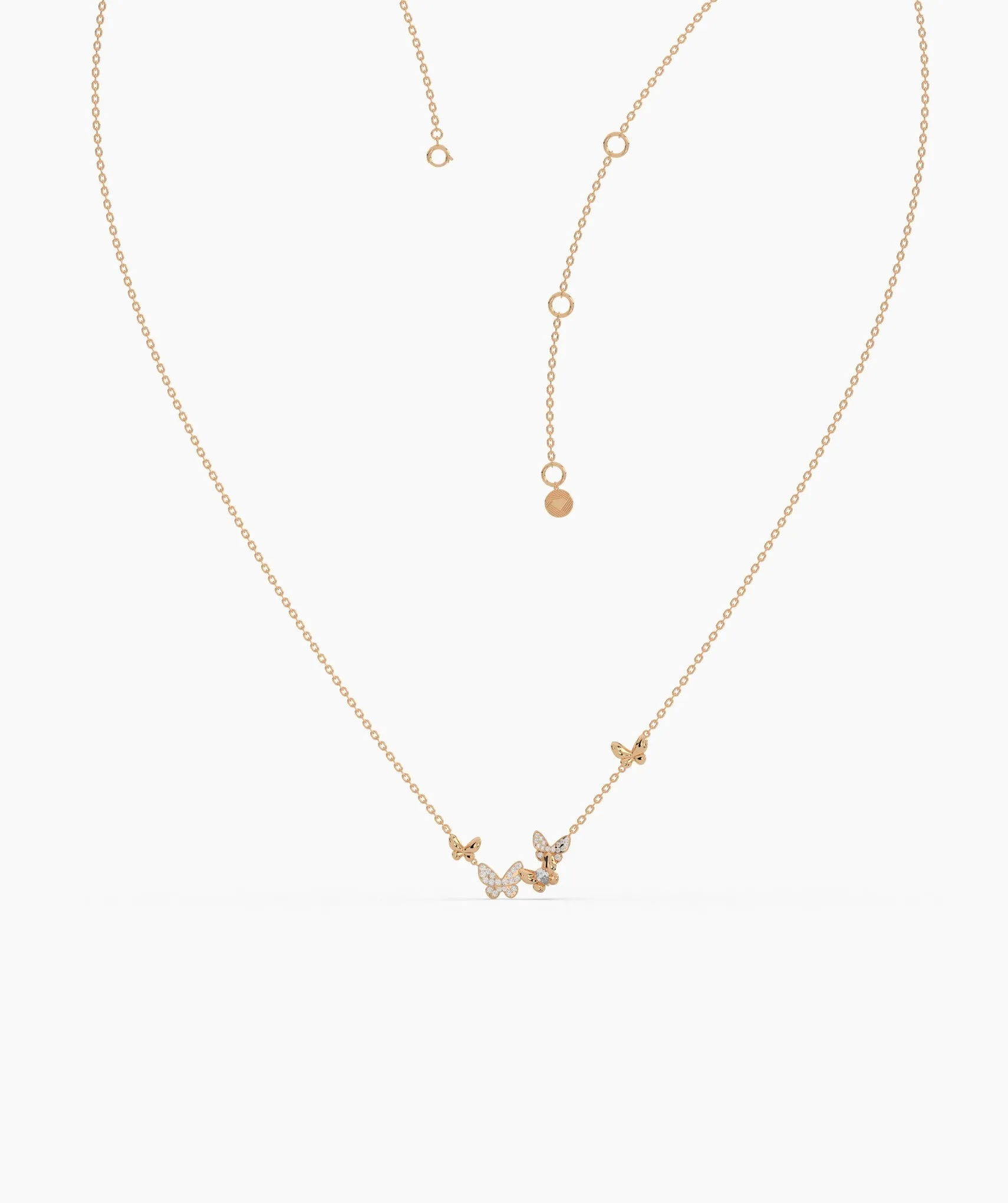 Whimsical Butterfly Cluster Necklace