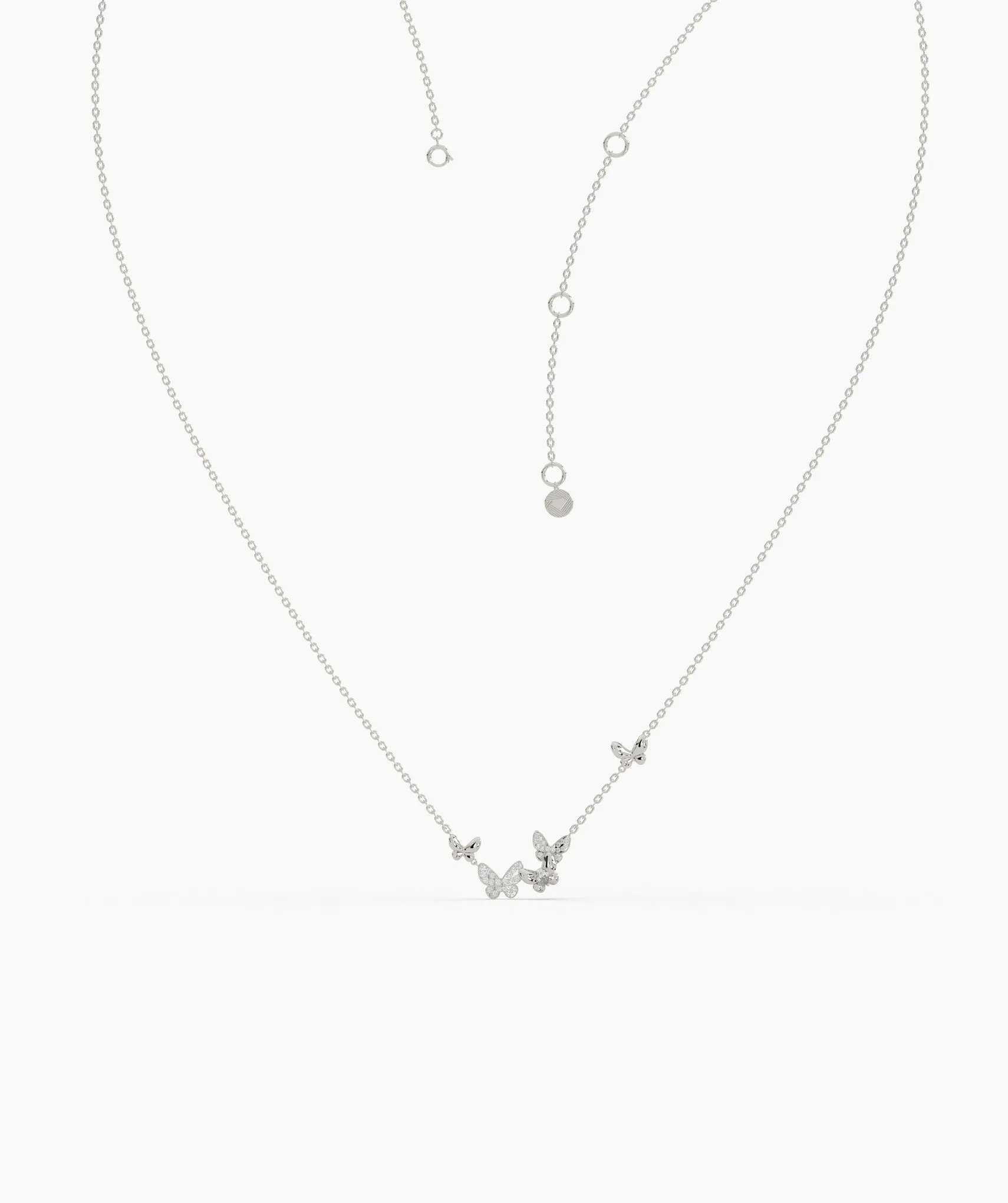Whimsical Butterfly Cluster Necklace