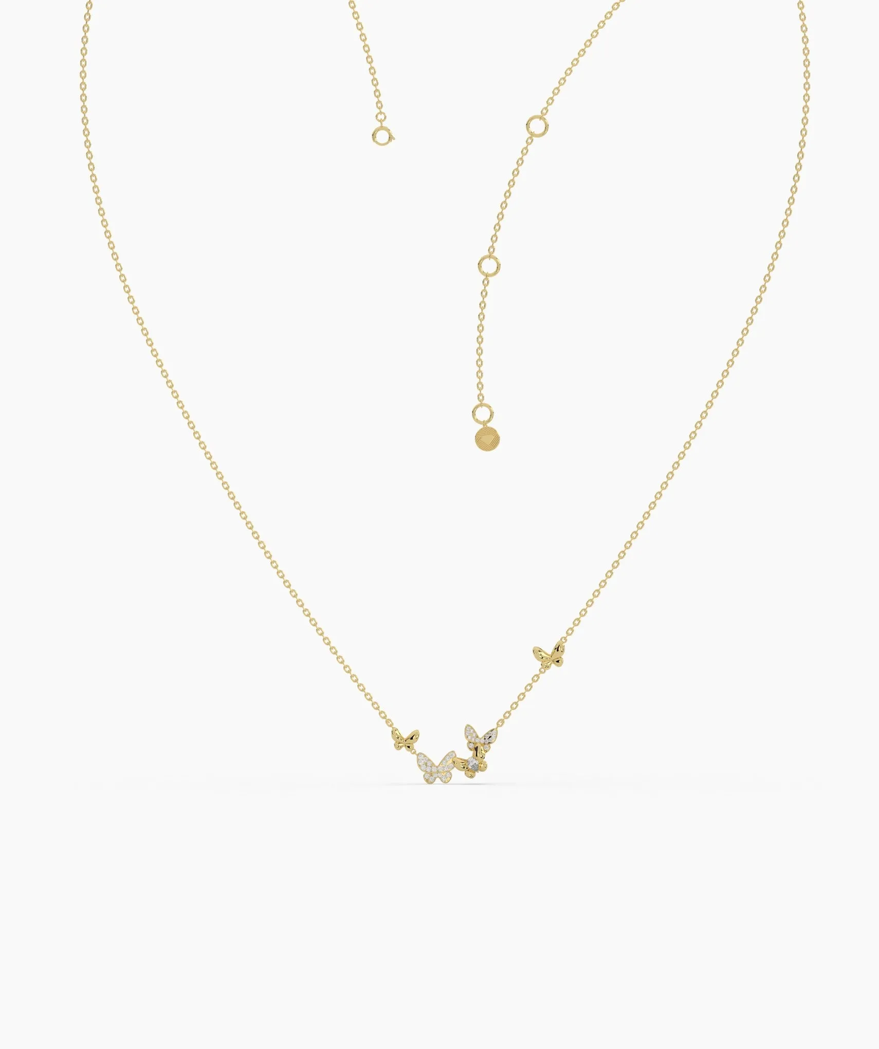 Whimsical Butterfly Cluster Necklace