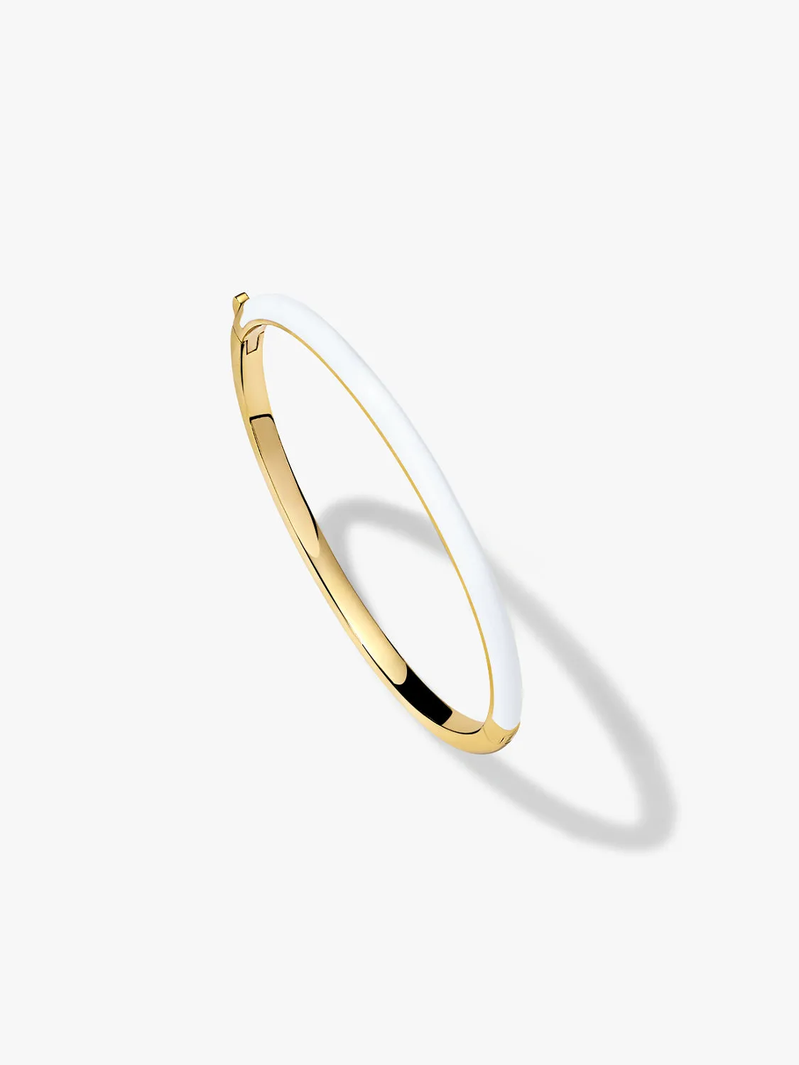 White Enamel Hinge Bangle