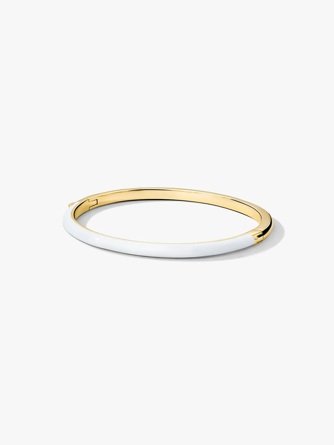 White Enamel Hinge Bangle