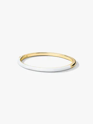 White Enamel Hinge Bangle