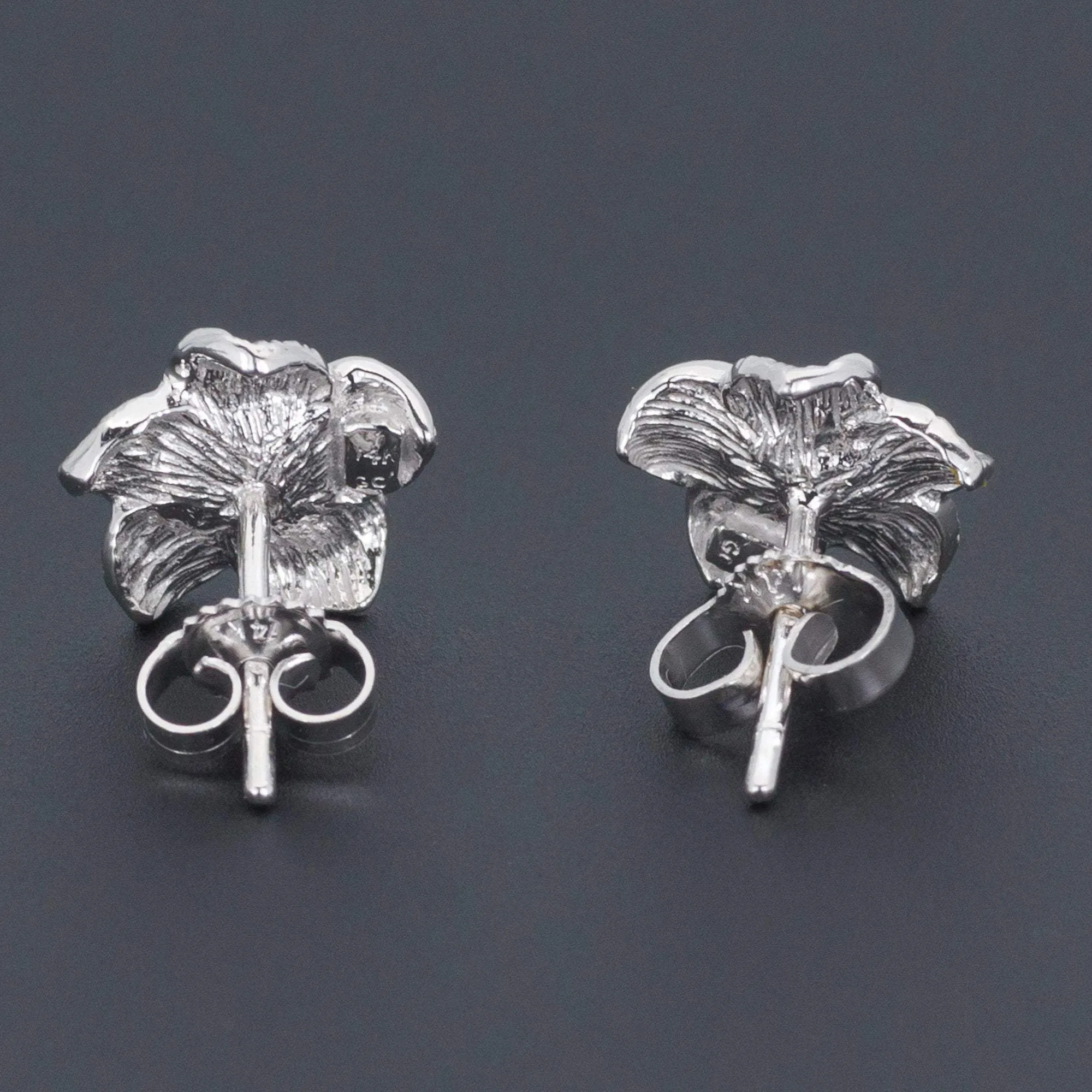 White Gold Flower Earrings | Vintage Diamond Flower Earrings