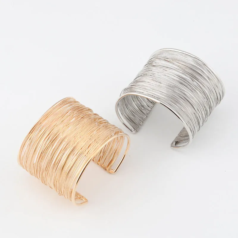 Wire Wrapped Metallic Cuff Bracelet