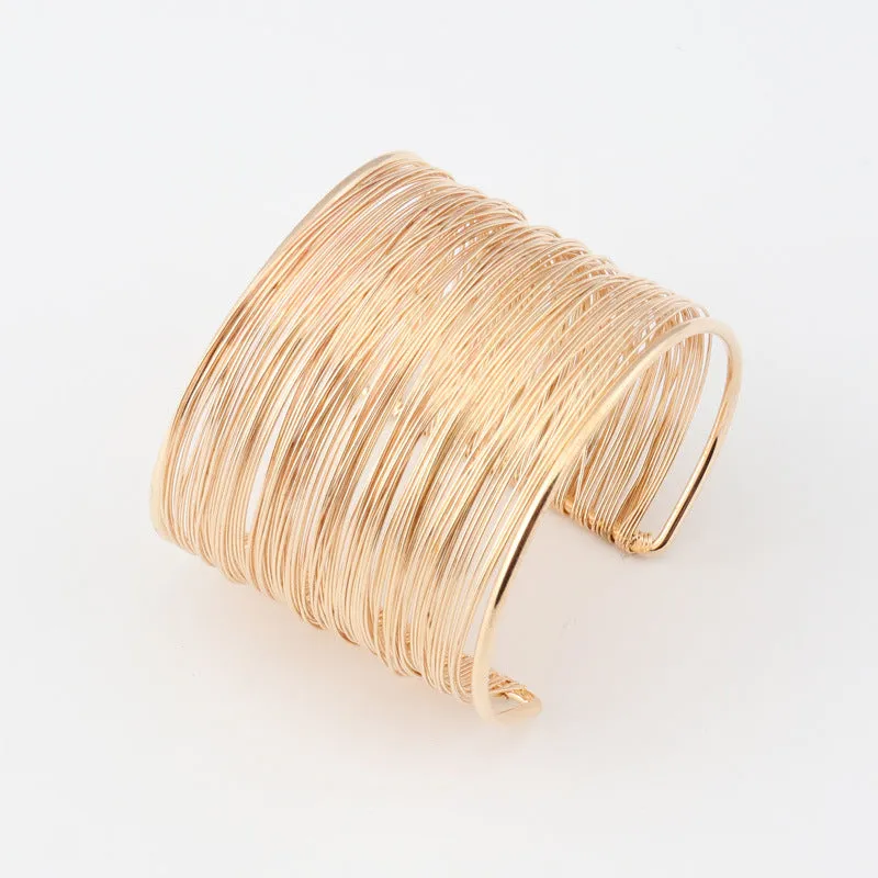 Wire Wrapped Metallic Cuff Bracelet